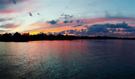 sunset over chetek lake